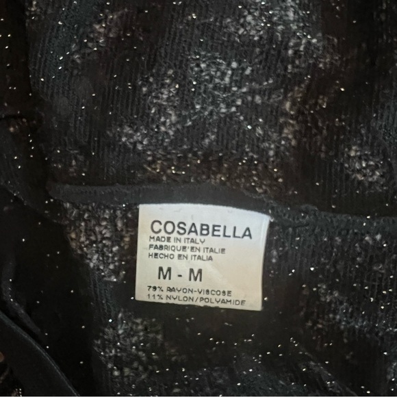 Cosabella Velvet Burnout Metallic Mesh Bodysuit SZ M Black - Picture 8 of 8
